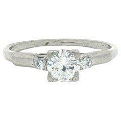 Antique Van Cleef 
Arpels VCA Platinum .60ct Diamond Engagement Ring Box Paper