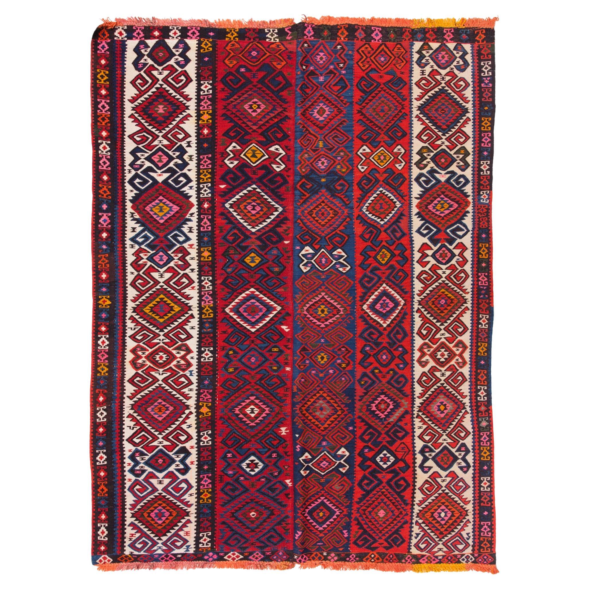 Ancien tapis turc naturel d'Anatolie orientale Van Kilim