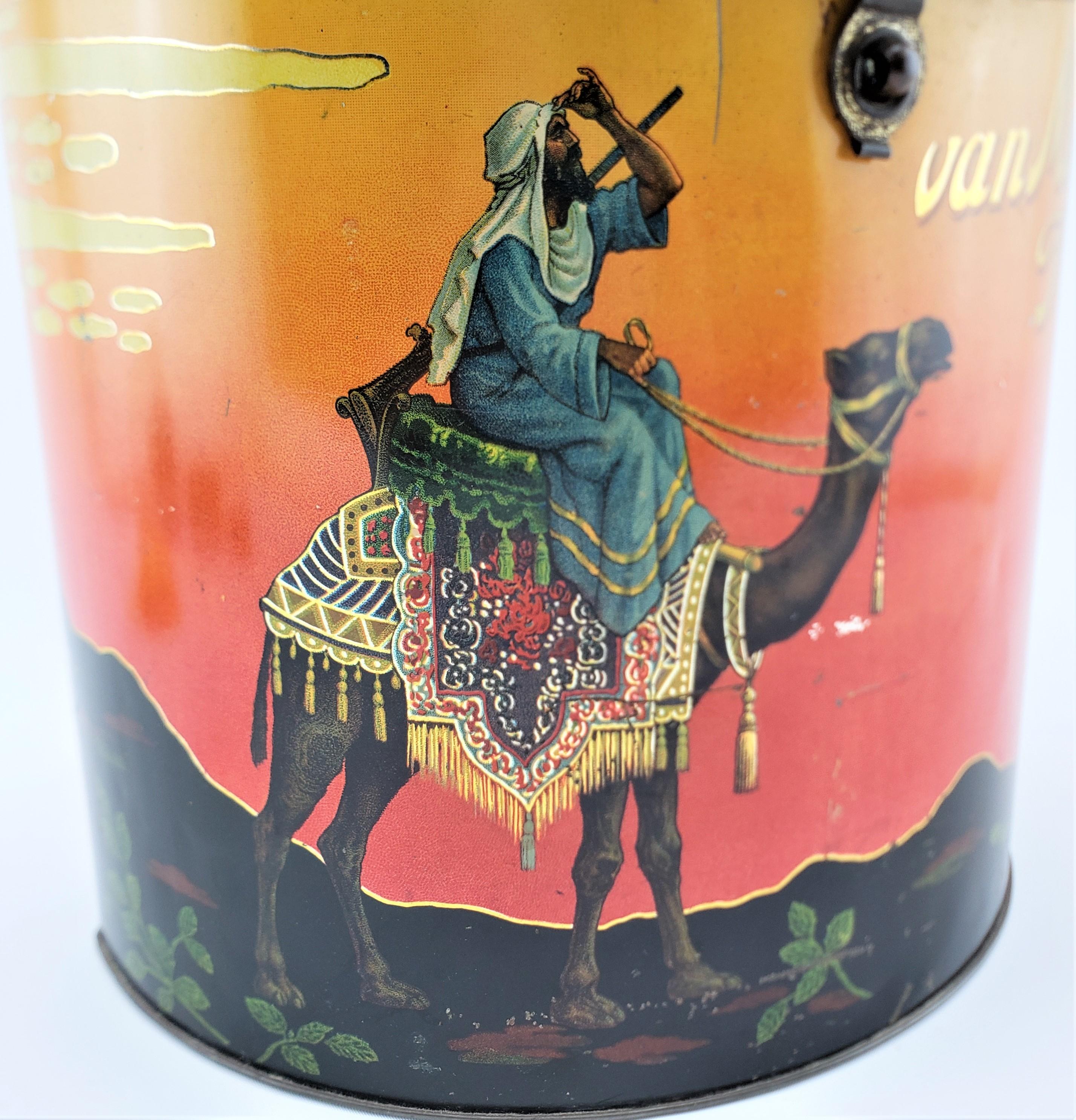 Antique Van Melles Large Toffee Store Display Advertising Tin with Arabic Motif For Sale 4