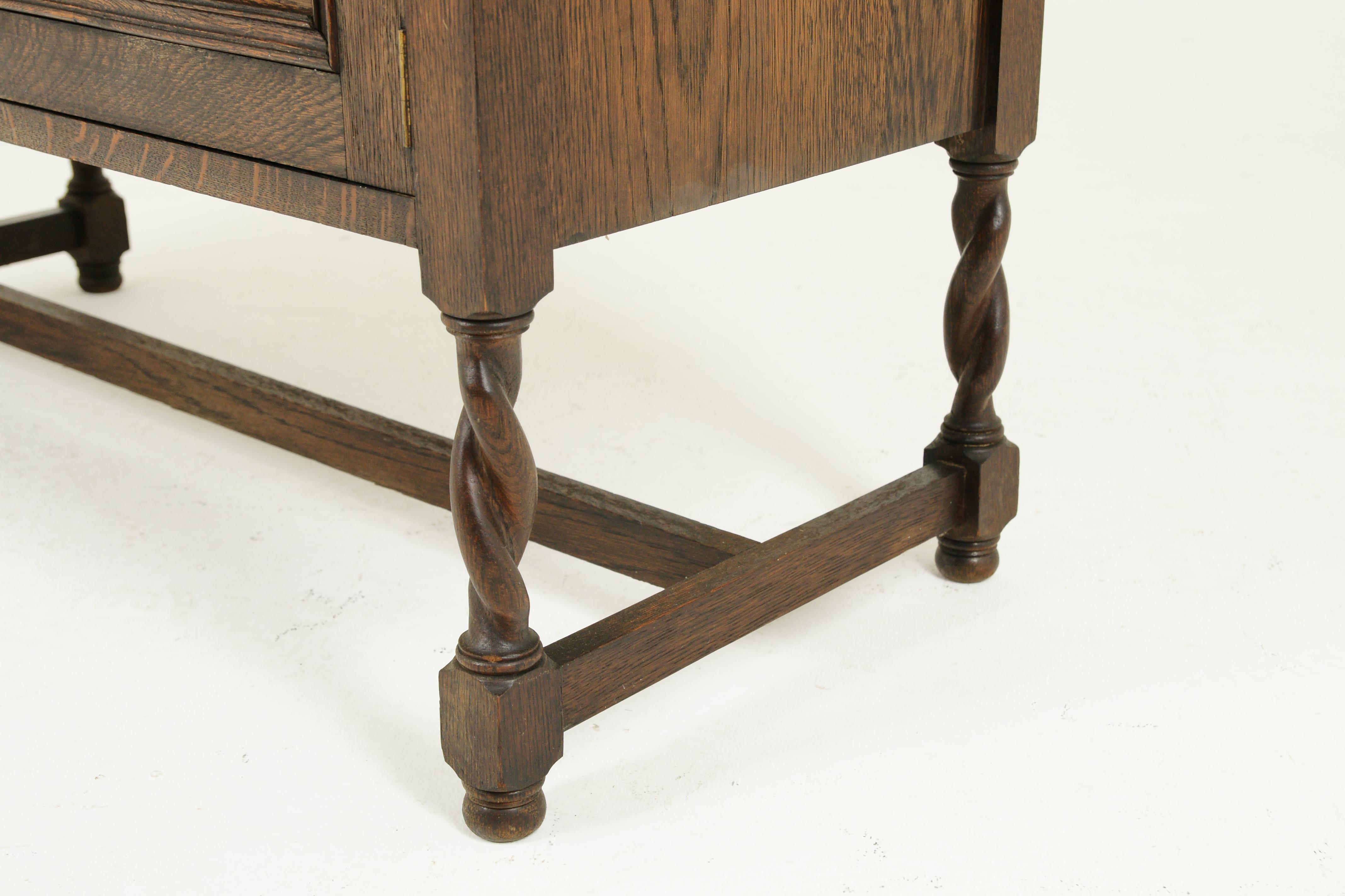 Antique Vanity, Antique Oak Dresser, Jacobean Revival, Tiger Oak, Scotland 1