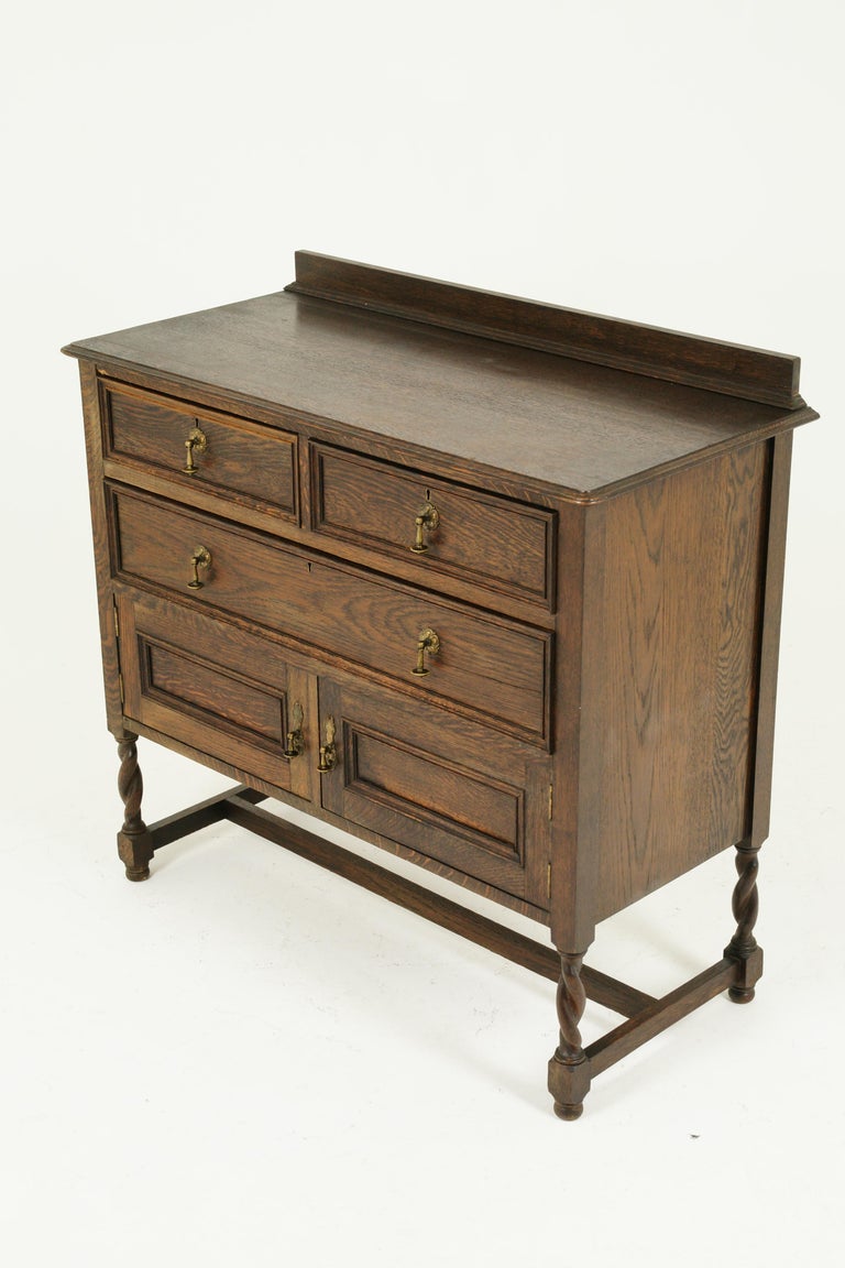 Antique Vanity, Antique Oak Dresser, Jacobean Revival, Tiger Oak