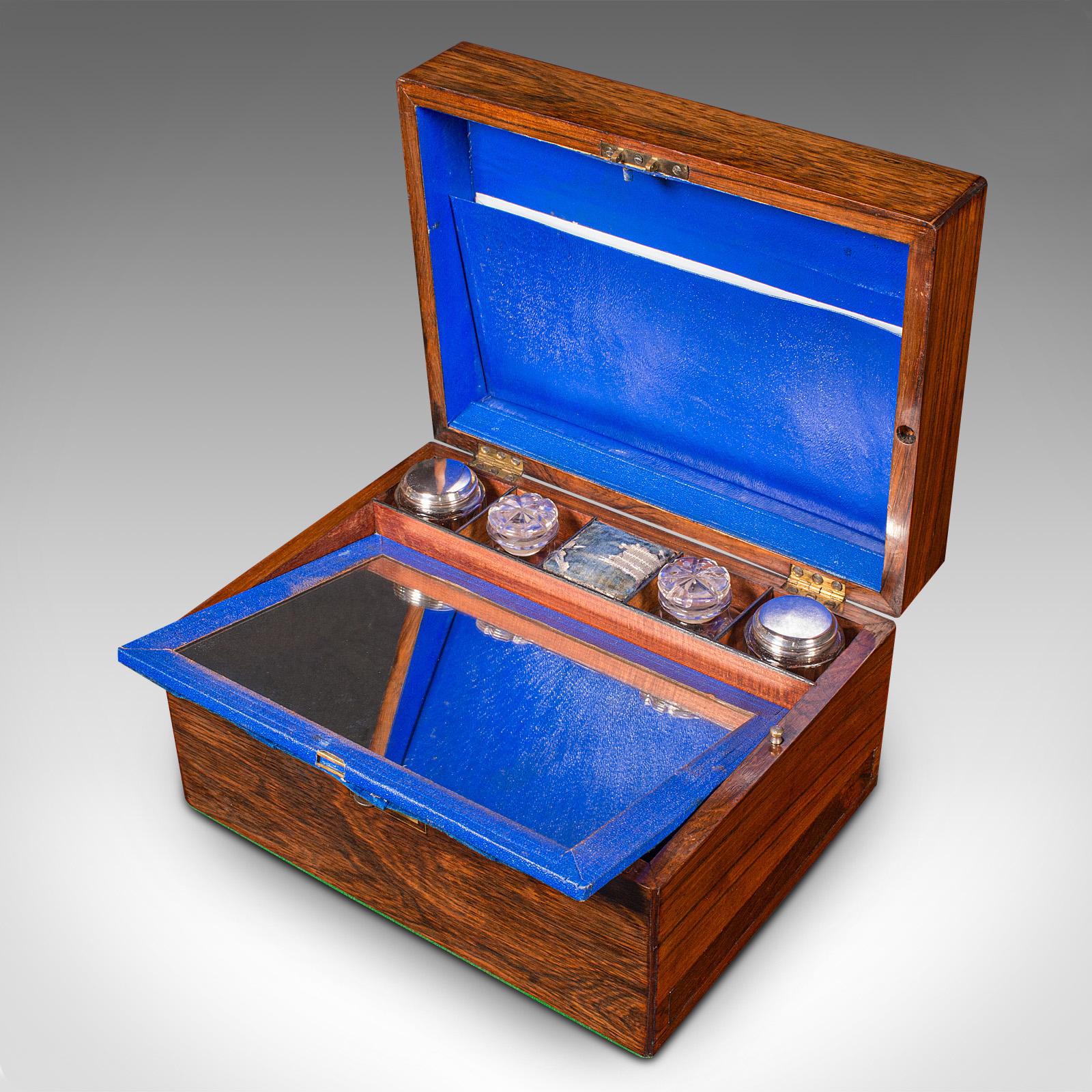 Boîte de coiffeuse d'antiquités anglaise, boîte de coiffeuse de voyage, Régence, vers 1820 en vente 3
