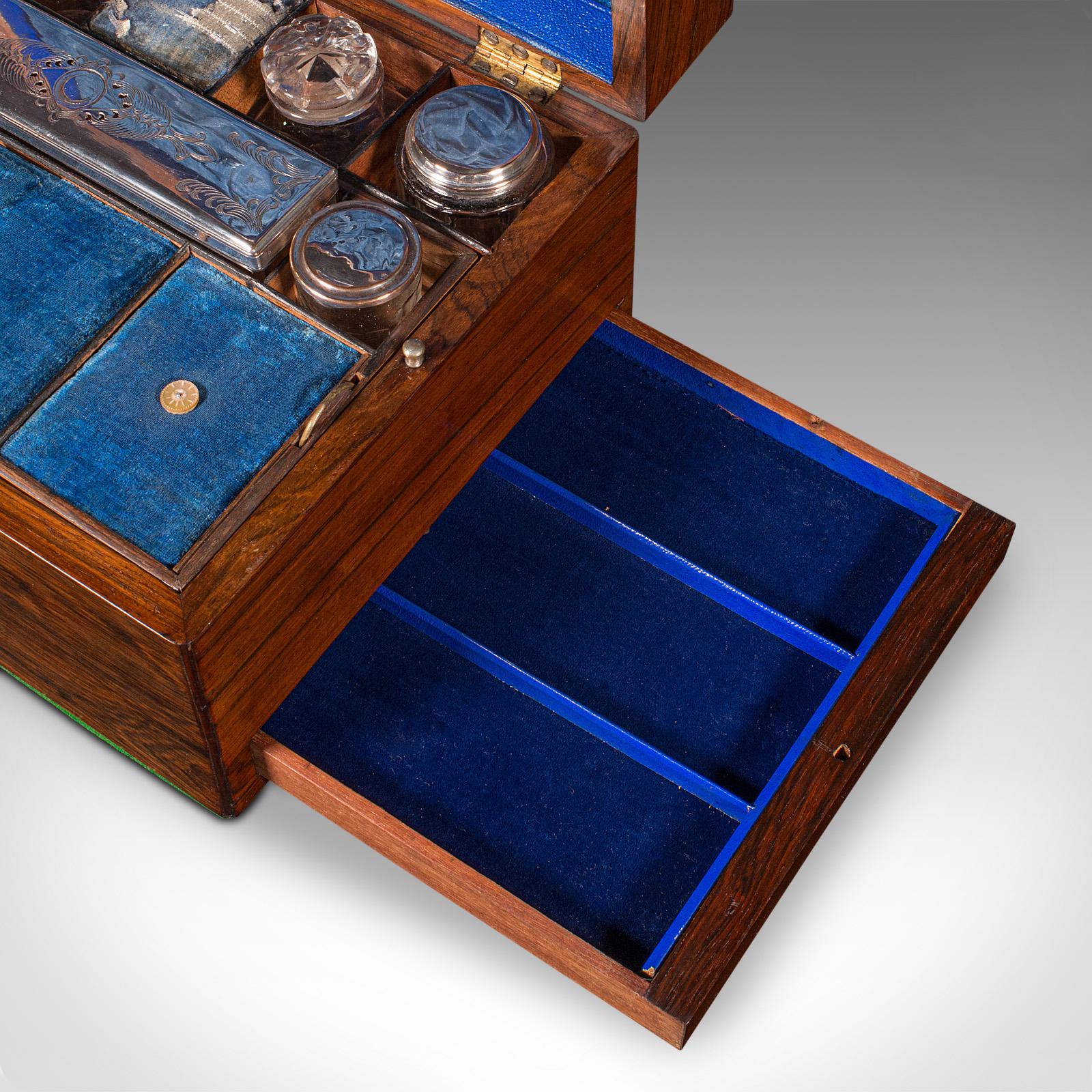 Boîte de coiffeuse d'antiquités anglaise, boîte de coiffeuse de voyage, Régence, vers 1820 en vente 2