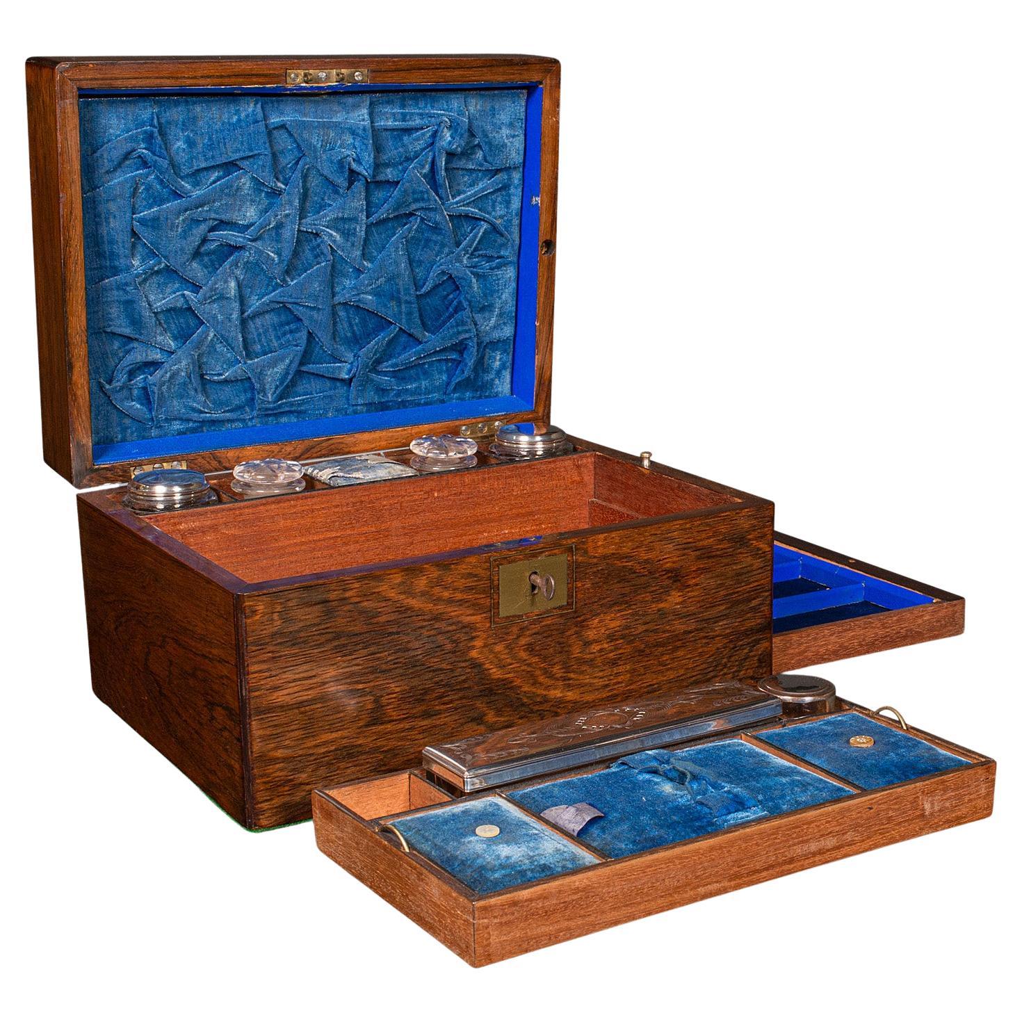Boîte de coiffeuse d'antiquités anglaise, boîte de coiffeuse de voyage, Régence, vers 1820 en vente