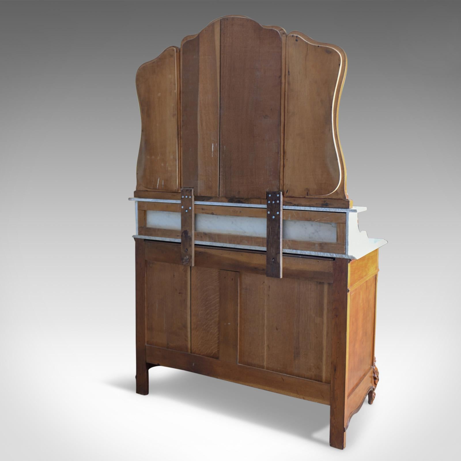 Ancienne commode:: française:: dessus marbre:: dos miroir:: acajou 5