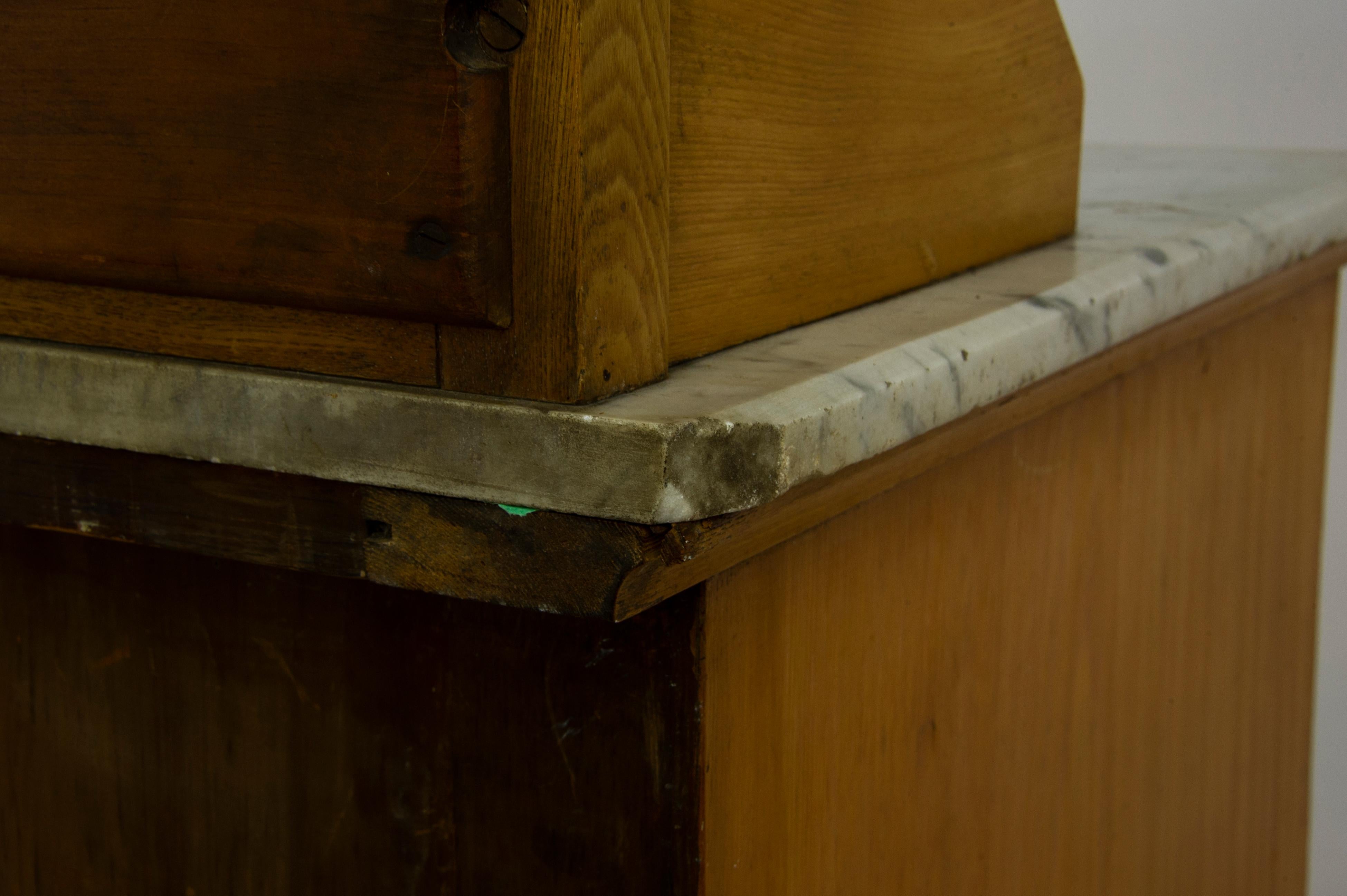 Antique Vanity Desk, Victorian Marble Top Washstand, Scotland 1900, B1437A 1