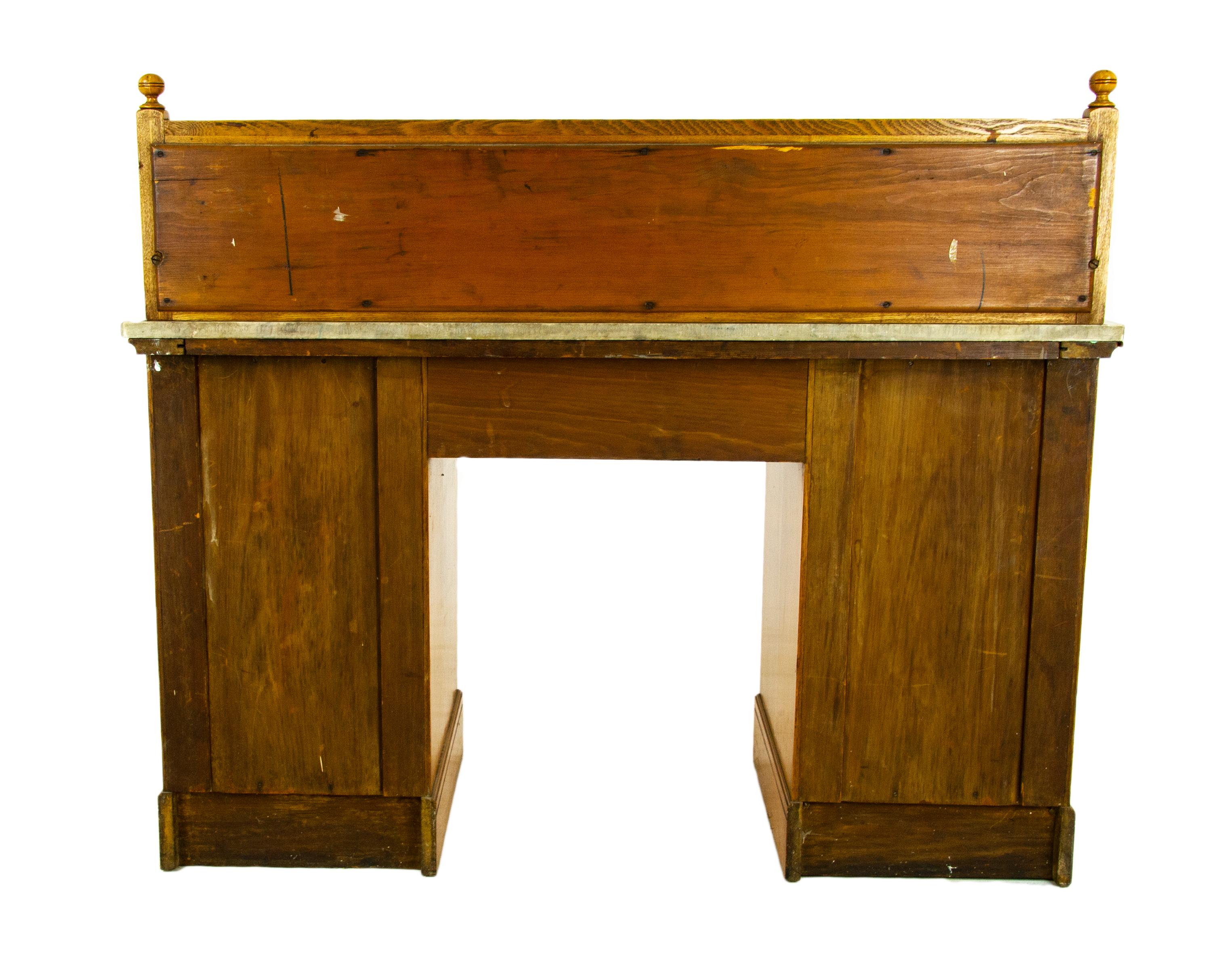 Antique Vanity Desk, Victorian Marble Top Washstand, Scotland 1900, B1437A 2
