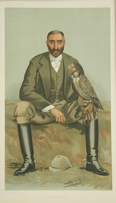 Antique Vanity Fair Falconry Print 'The New Forest'