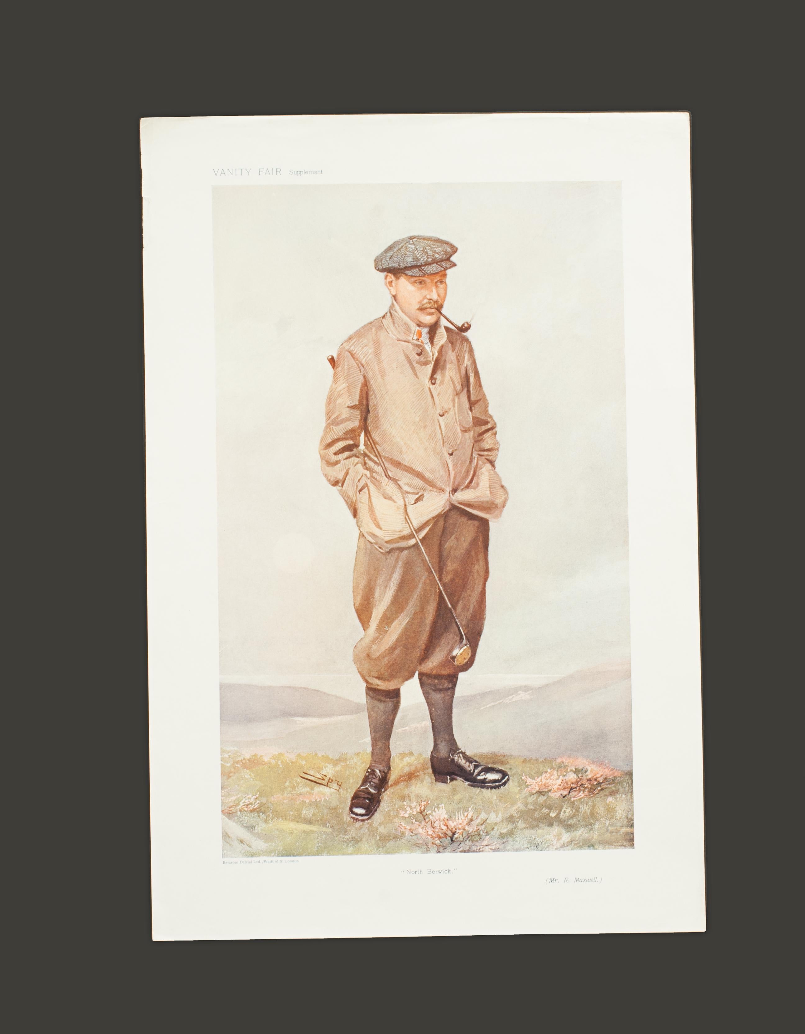 Antique Vanity Fair Golf Prints, Set of Seven 8