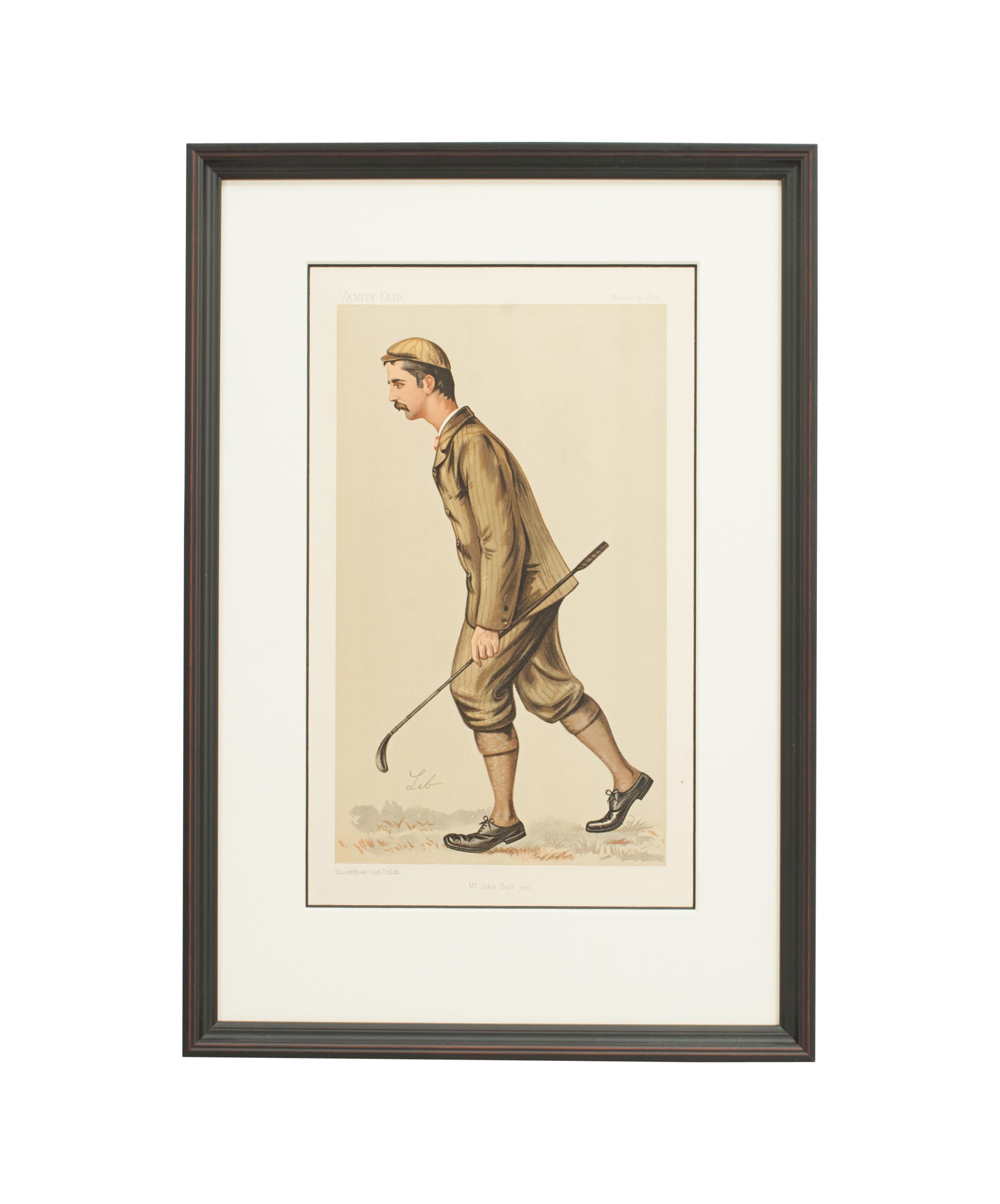 20th Century Antique Vanity Fair Golf Prints, Set of Seven