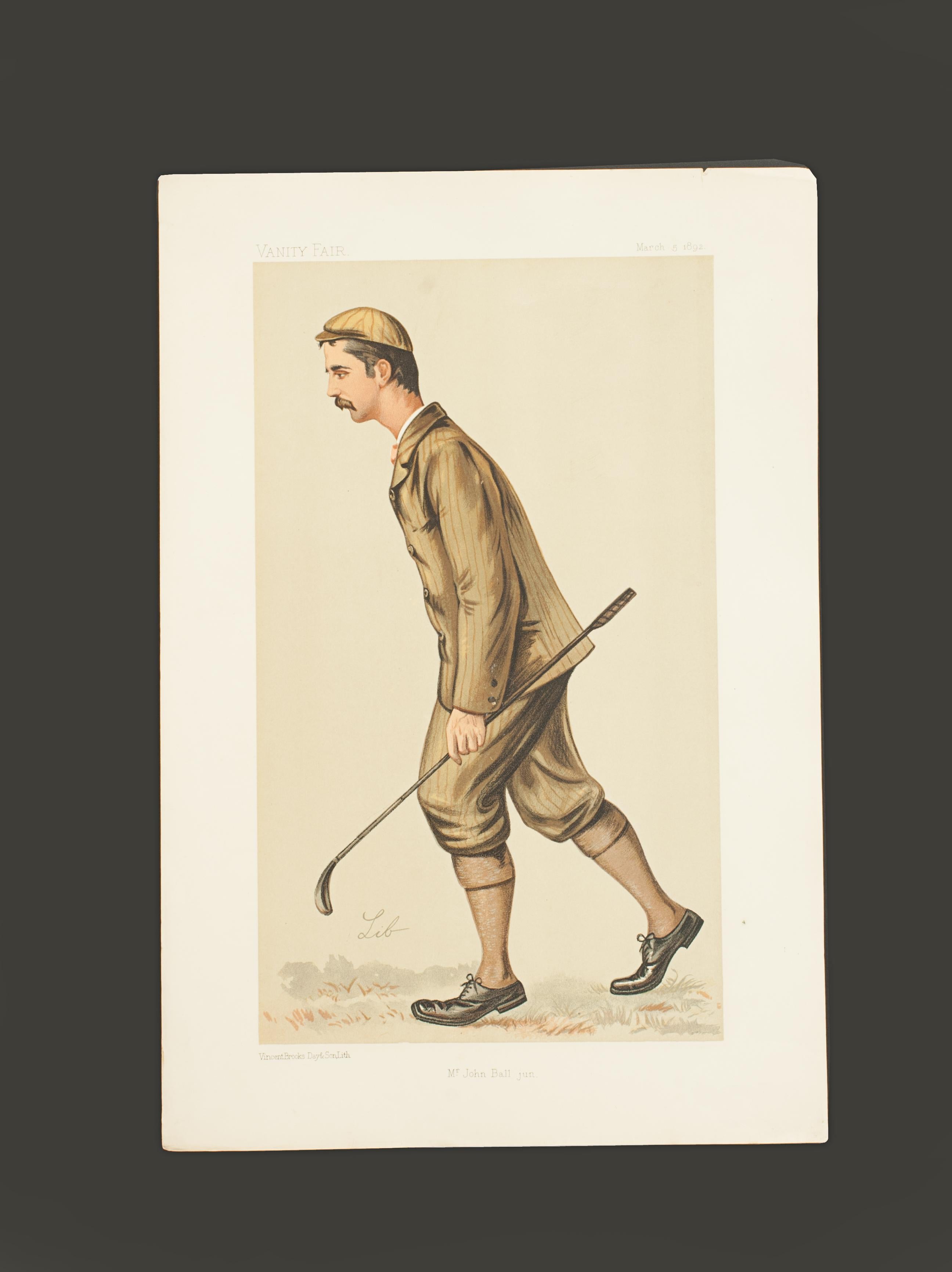 Antique Vanity Fair Golf Prints, Set of Seven 2