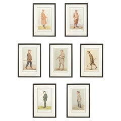 Antique Vanity Fair Golf Prints, Set of Seven