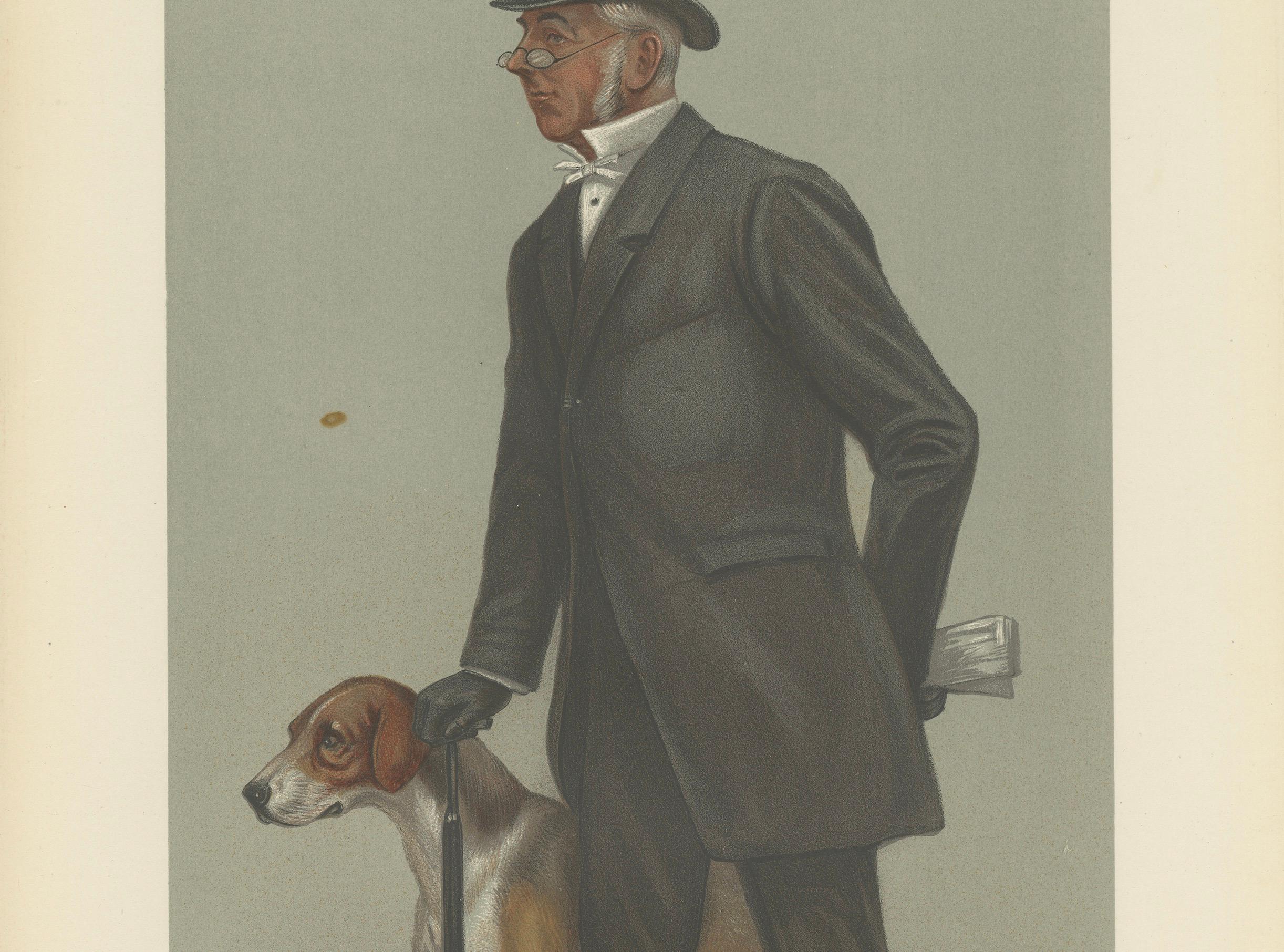 Antique Vanity Fair Print « A Judge » Rev. Cecil Legard - Juge d'exposition canine en 1901 Bon état - En vente à Langweer, NL