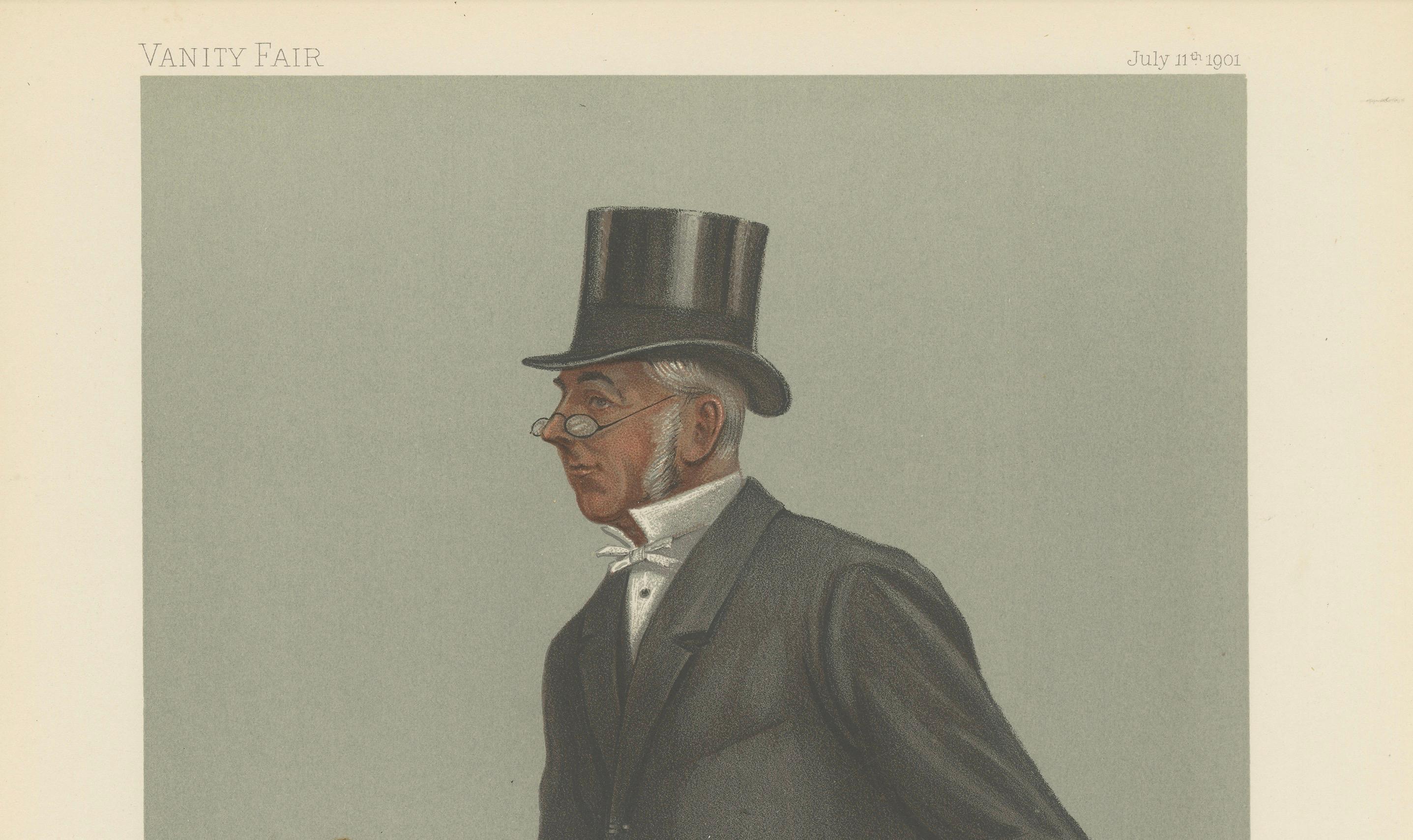 Papier Antique Vanity Fair Print « A Judge » Rev. Cecil Legard - Juge d'exposition canine en 1901 en vente