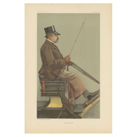 Antique Vanity Fair Print 'Four-in-Hand' Baron Adolph Wilhelm Deichmann – 1903