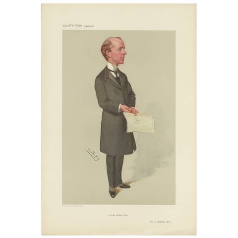 Antique Vanity Fair Print 'In the Winning Crew' Mr. McKenna, M.P. by Spy, 1906