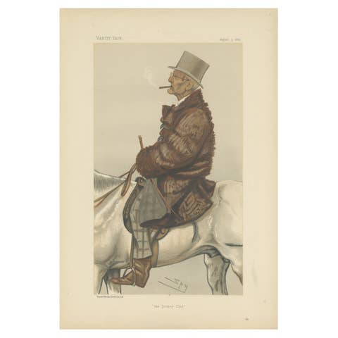Antique Vanity Fair Print 'The Jockey Club' Frederick Barne – 1882