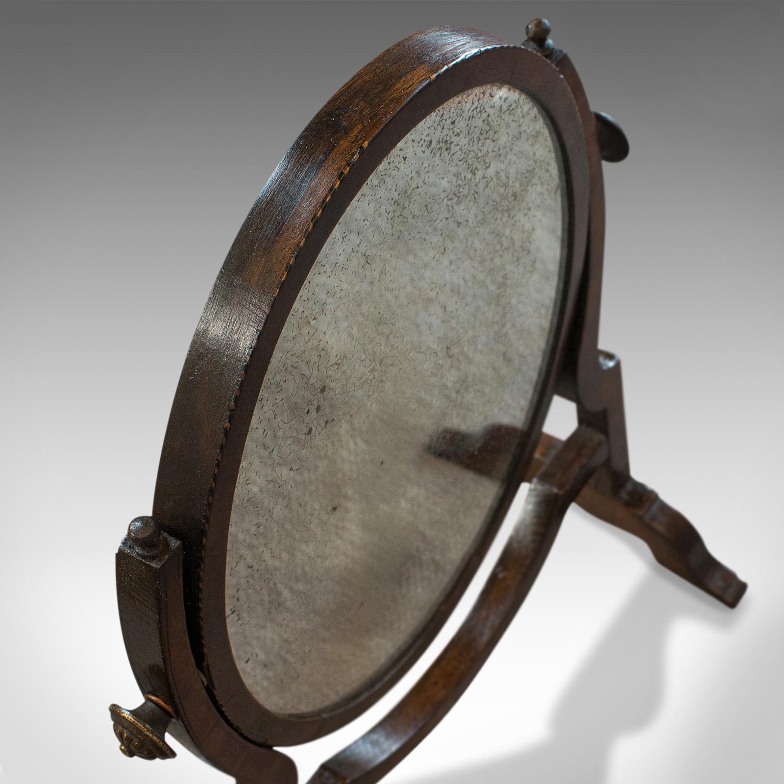 Antique Vanity Mirror, English, Oak, Mahogany, Dresser, Regency, circa 1820 In Good Condition In Hele, Devon, GB