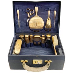 Set Vanity antico Cartier in oro 14 carati