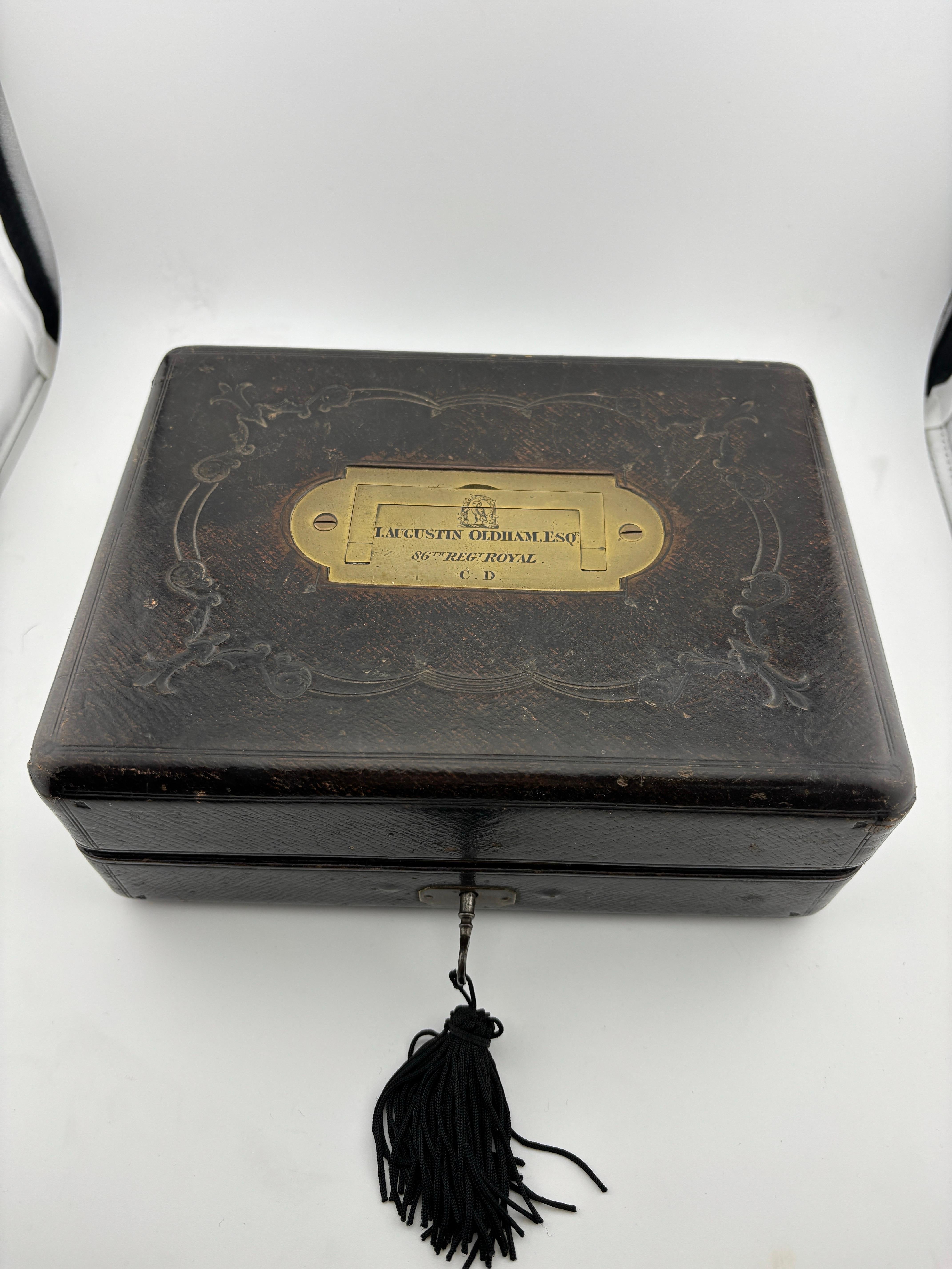 Antiquité Vanity Shaving Dresser Box/ Travel Set Of 14 Pieces With Original Box en vente 8
