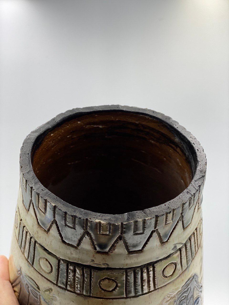 Antike Vase von Roger Cuerin  Art-déco-Vase aus Keramik, Belgien, 1920er Jahre (Töpferwaren) im Angebot
