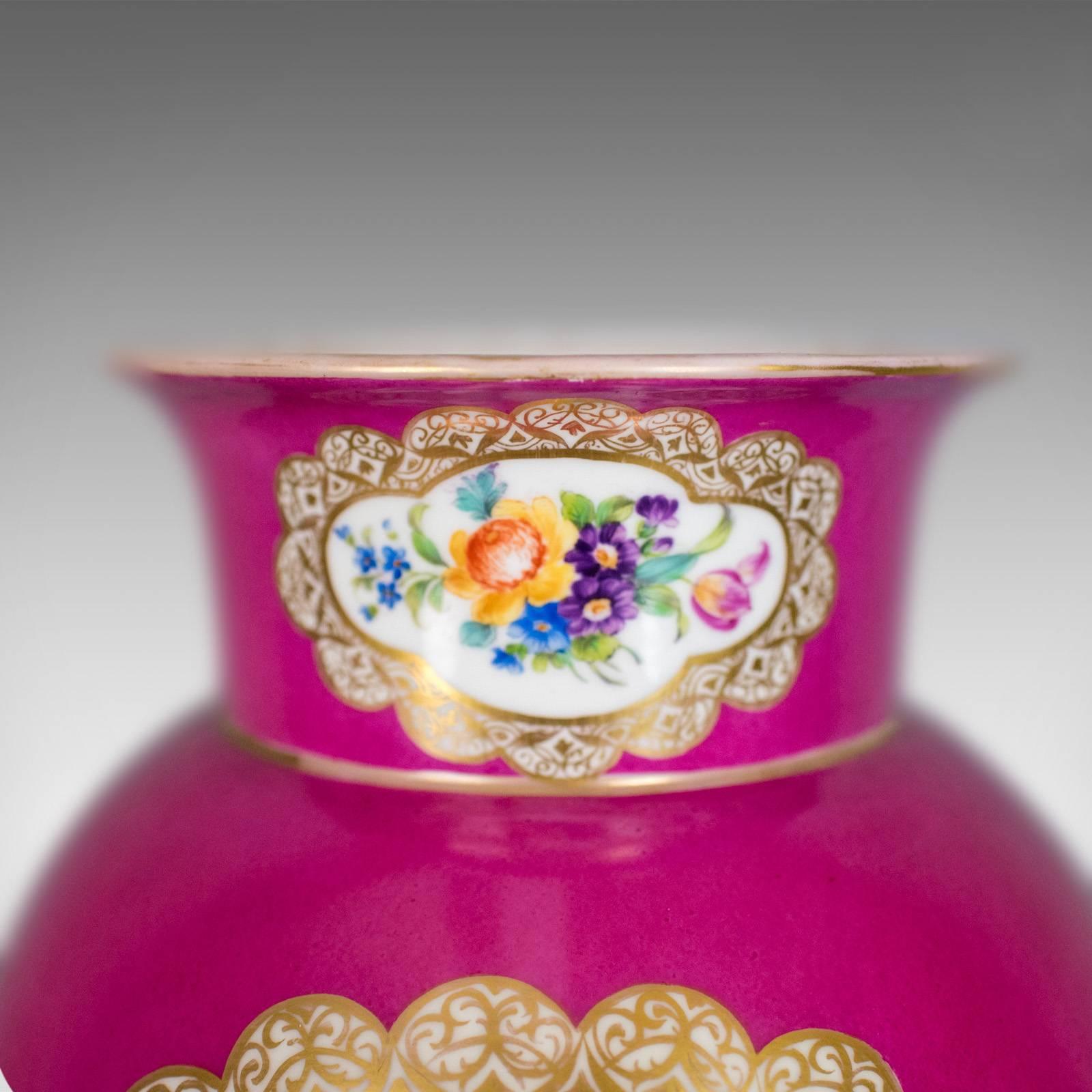 Antique, Vase, Large, German, Porcelain, Flower, Ar, Ceramics Late 19th Century 2