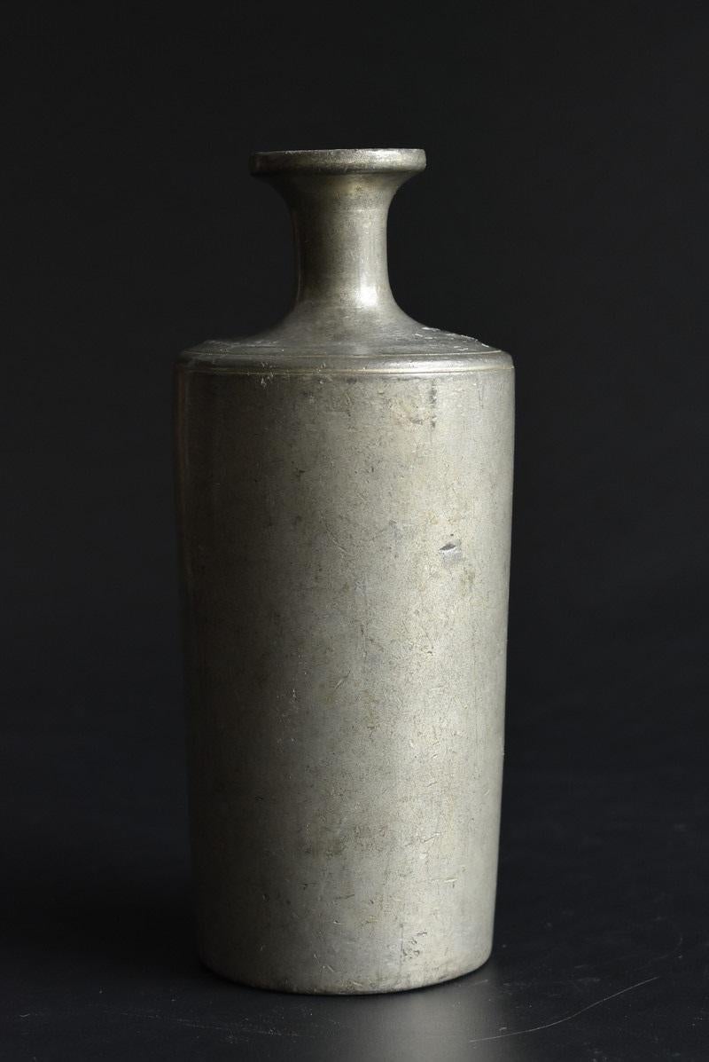 Antique Tin Vase Made in Japan / Flower Case / 1868-1912/Meiji Era In Good Condition For Sale In Sammu-shi, Chiba