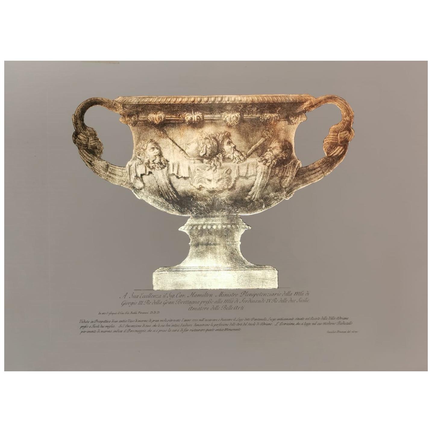 Zeitgenössischer italienischer antiker Vasendruck mit Pressgravur aus reinem Blattgold 