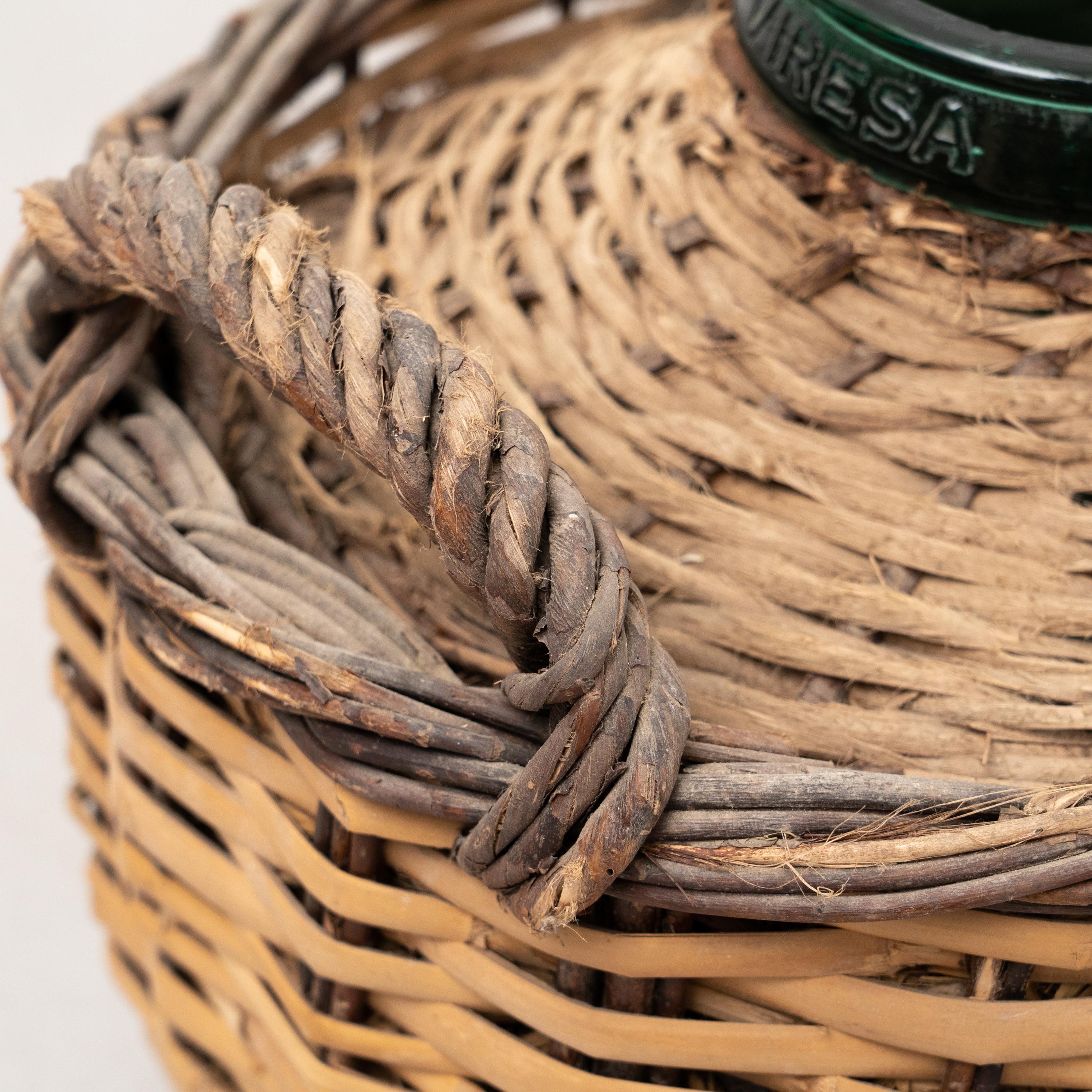 Antique Vase with Wicker Basket – By Unknown Artist, Circa 1960 For Sale 4