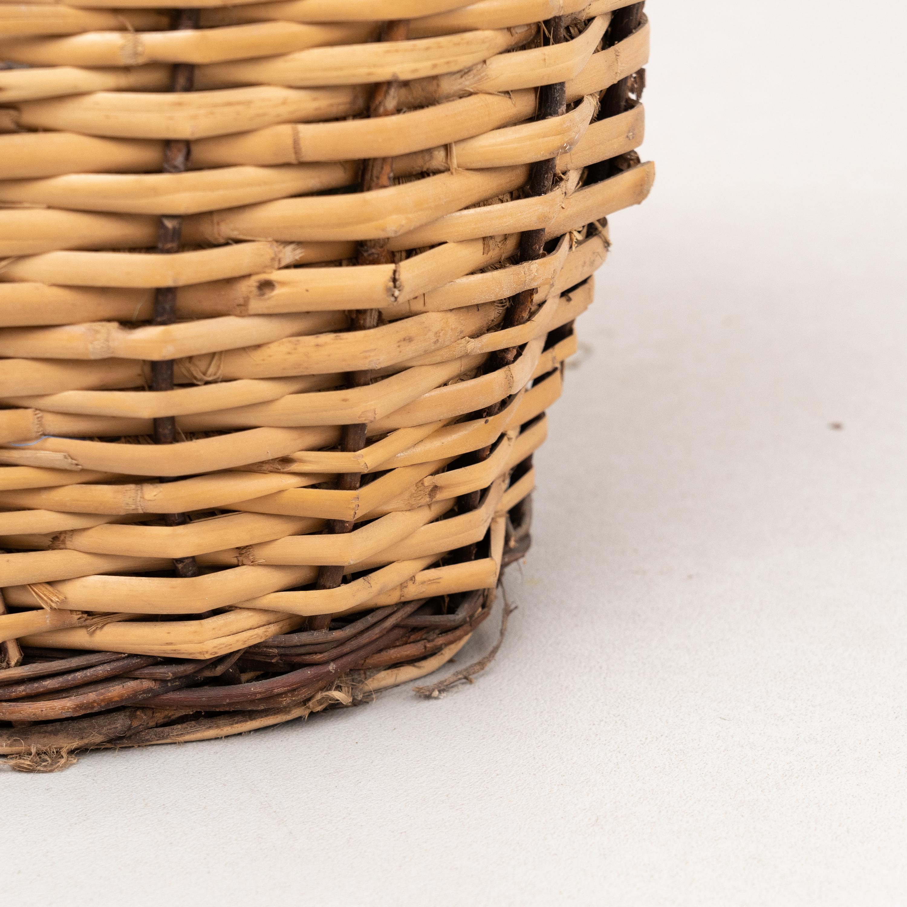 Antique Vase with Wicker Basket, circa 1960 For Sale 6