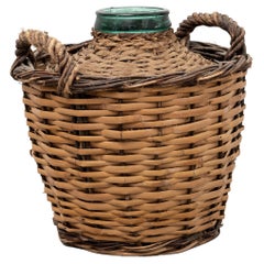 Used Vase with Wicker Basket, circa 1960