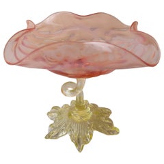 Antique Vaseline / Uranium Glass Tazza, circa 1900