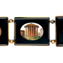Pulsera antigua con placa de micromosaico de la Escuela Vaticana