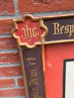Antique Veil of Veronica Engraving, in Polychrome, Large Gilded Frame
