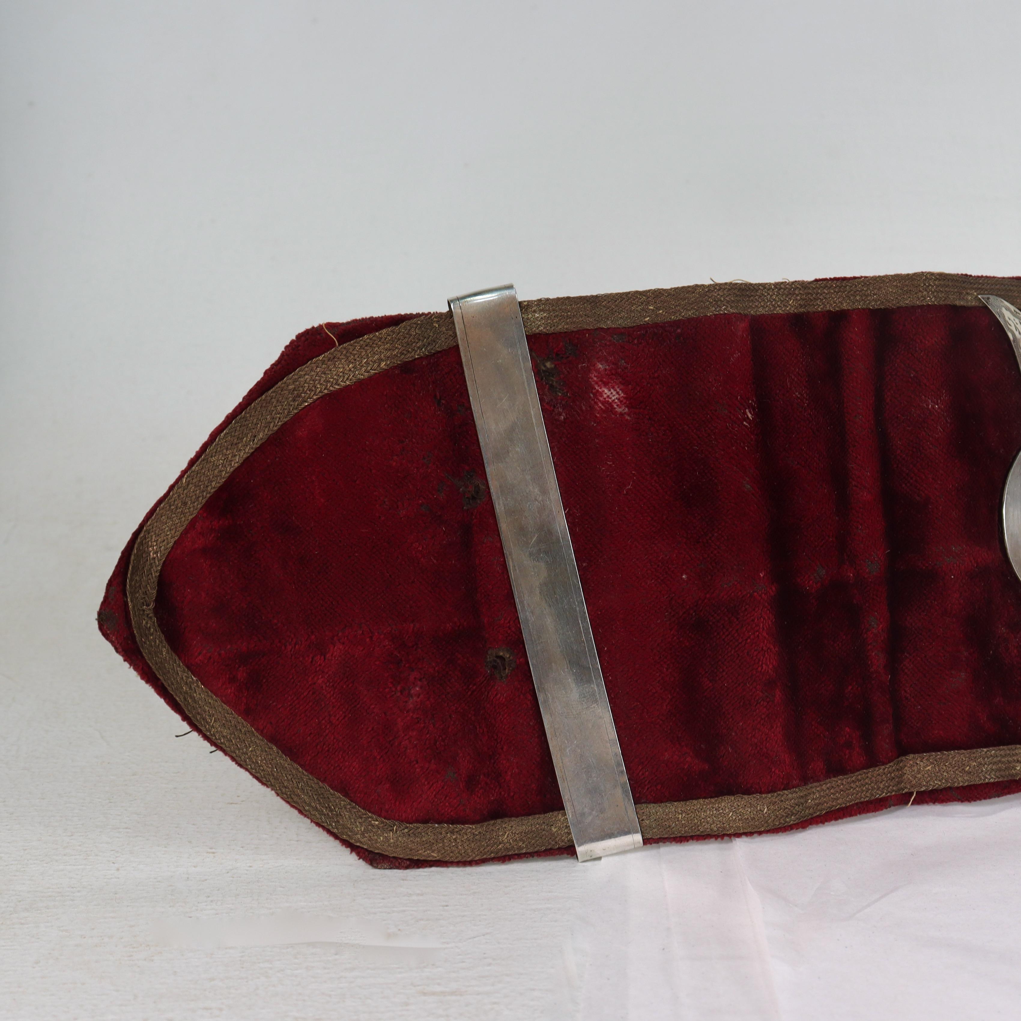 Antique Velvet Pugilist Boxing Champion's Belt with Figural Silver Plaques 15