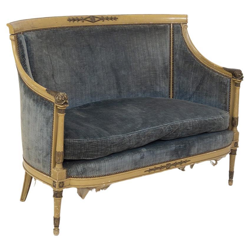 Antique Velvet Sofa For Sale