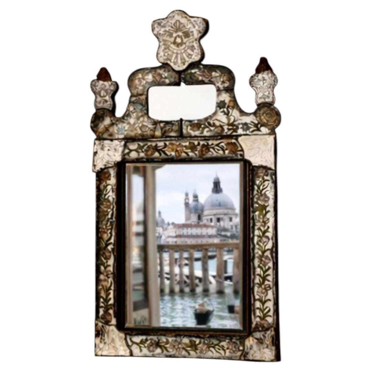 Antique Venetian 17th Century Rare Find Mirror For Sale