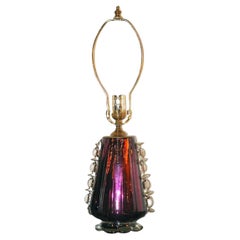 Antique Venetian Amethyst Mercury Glass Lamps