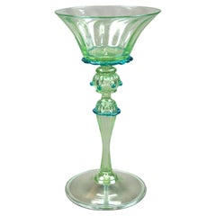Antique Venetian Art Glass Wine Glass, Circa 1930
