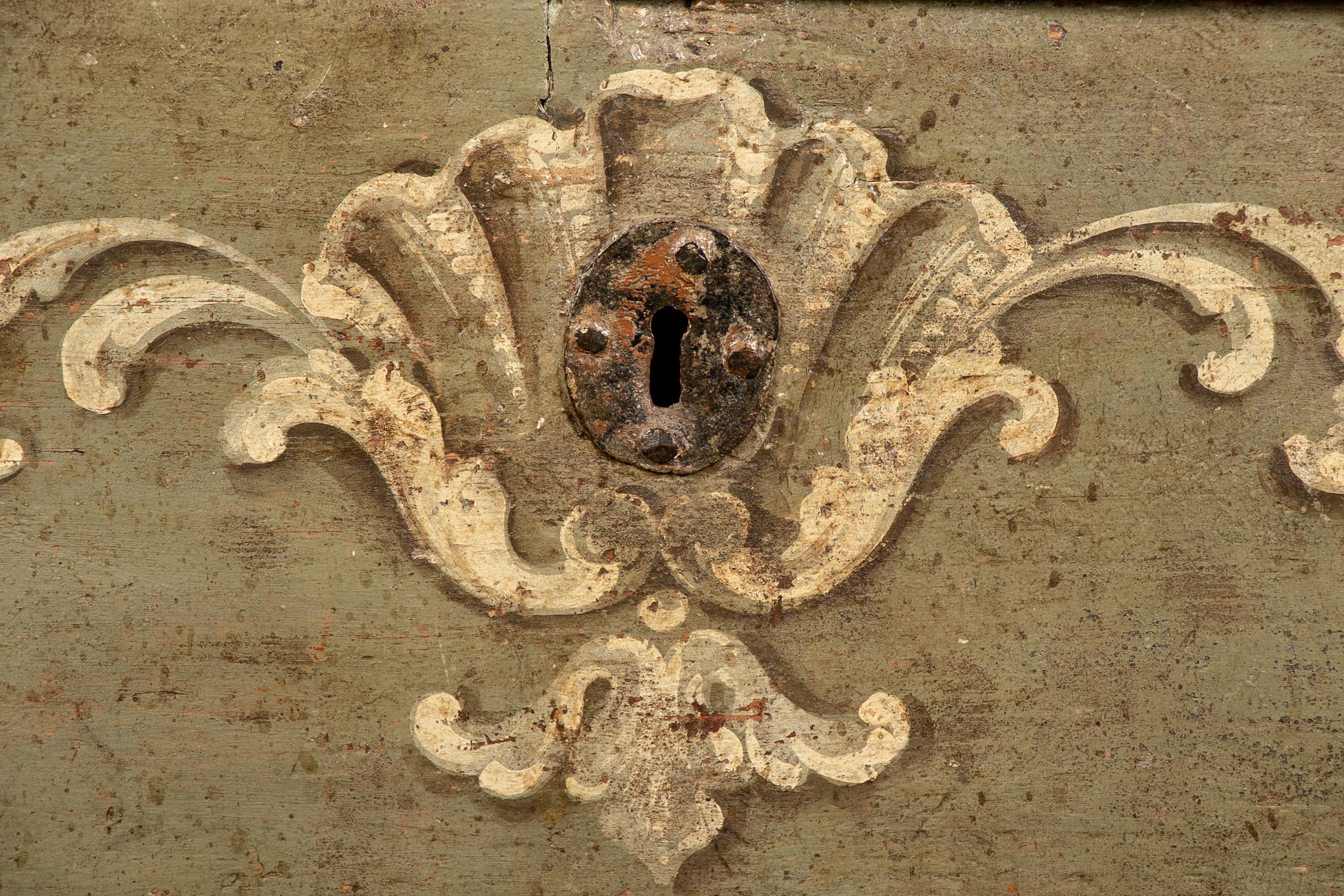 Antike venezianische Barockbank, geschnitzt und bemalt im Angebot 9