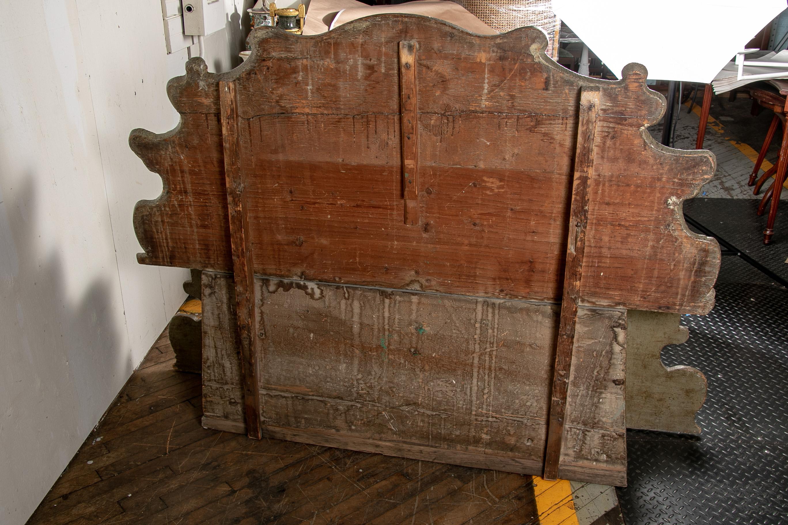 19th Century Antique Venetian Baroque Carved and Painted Bench For Sale