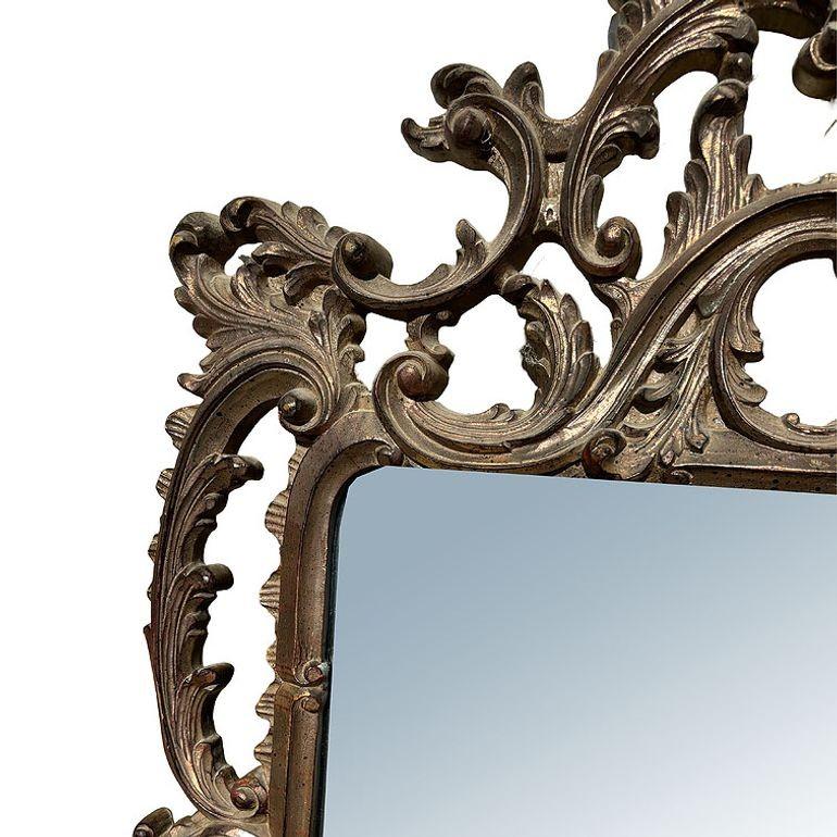 Antique Mirror da parete con cornice in stile barocco veneziano, alto 5 piedi In condizioni ottime in vendita a Van Nuys, CA