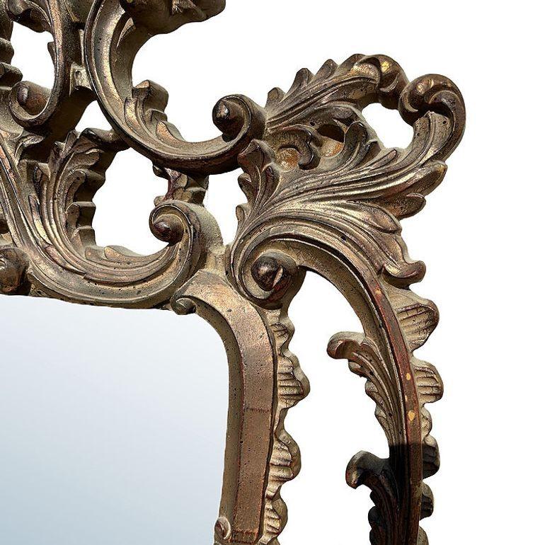 Specchio Antique Mirror da parete con cornice in stile barocco veneziano, alto 5 piedi in vendita