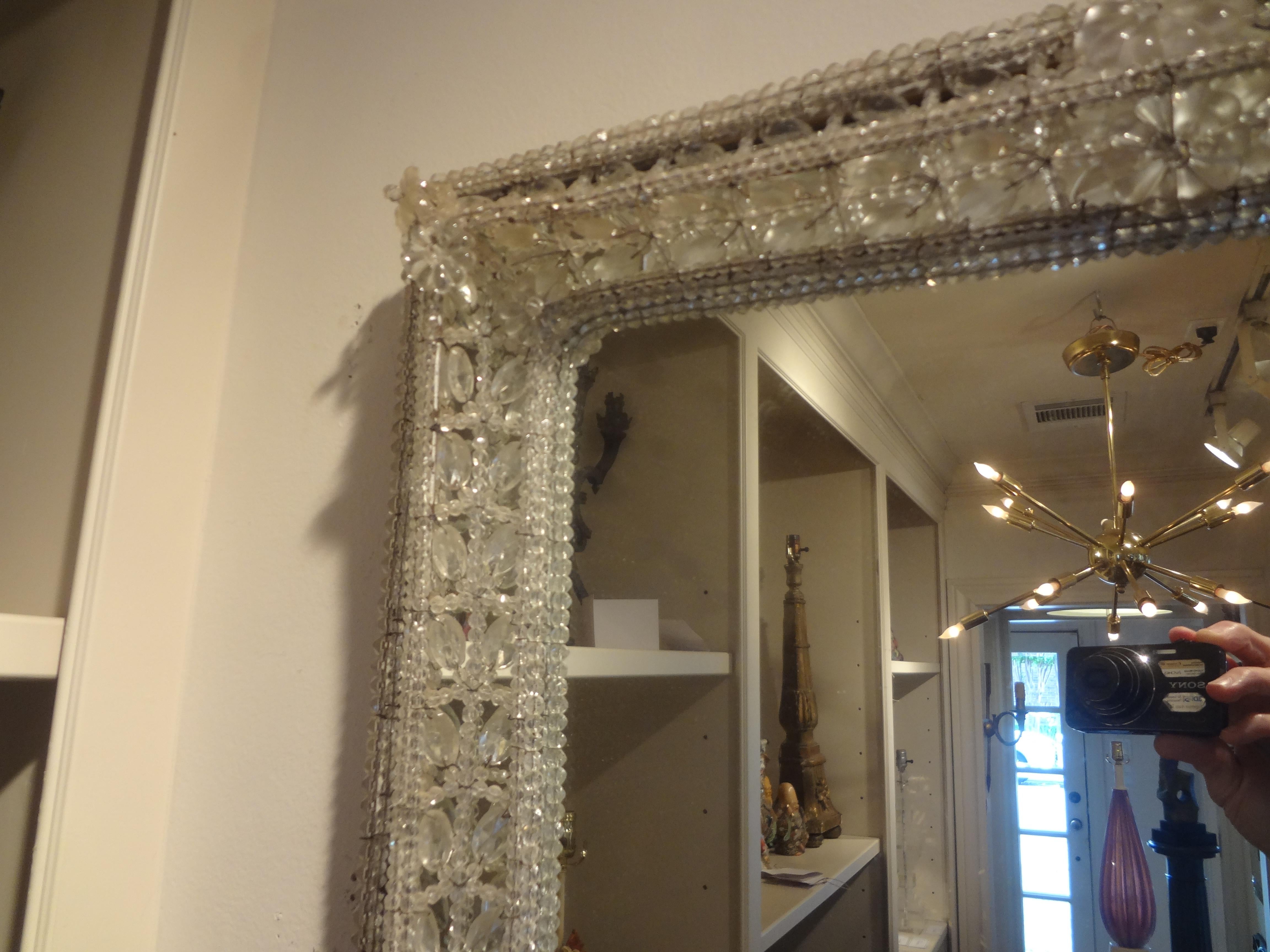 Antique Venetian Beaded Crystal Mirror 2