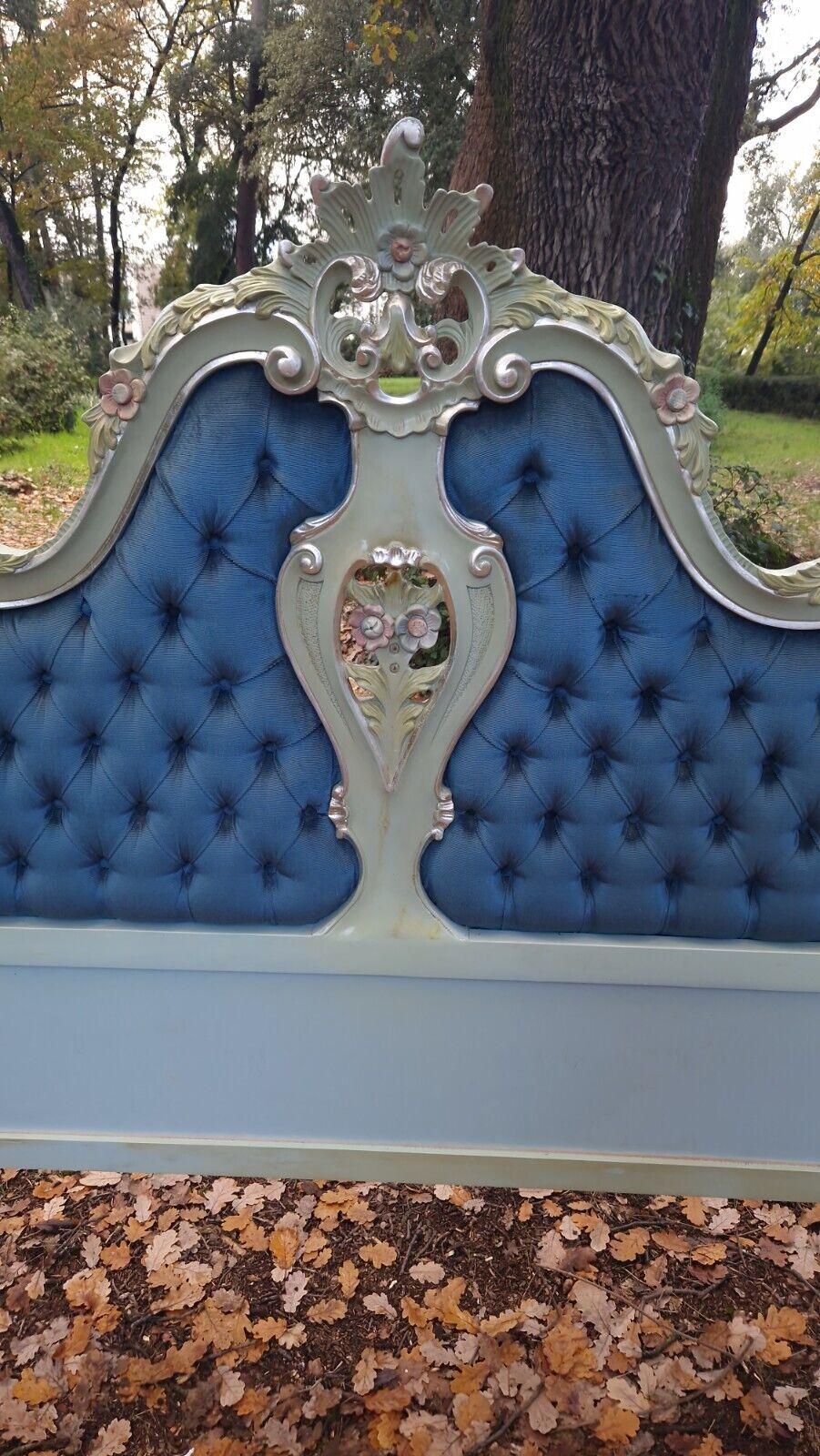 Baroque Antique Venetian Bed French Italian Super King Size Carved Painted Bed