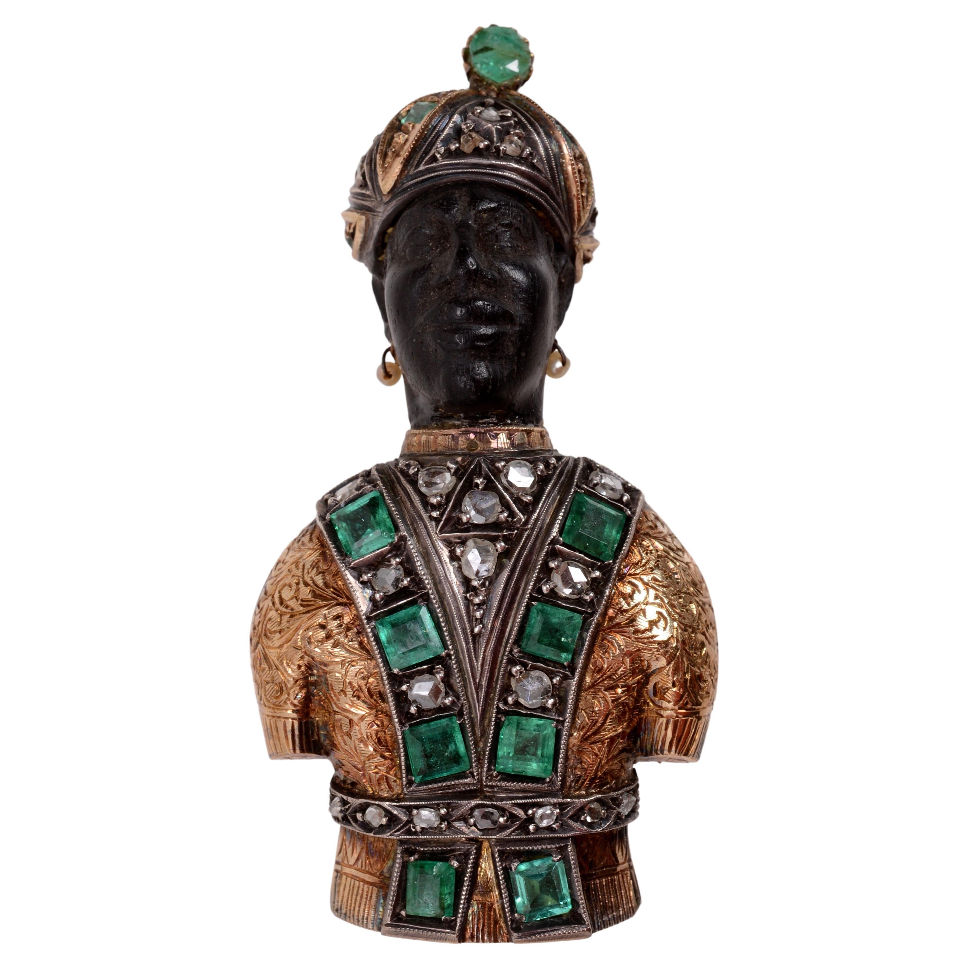 Nardi Blackamoor Pendant Brooch For Sale at 1stDibs