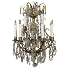 Used Venetian Brass and Crystal Chandelier