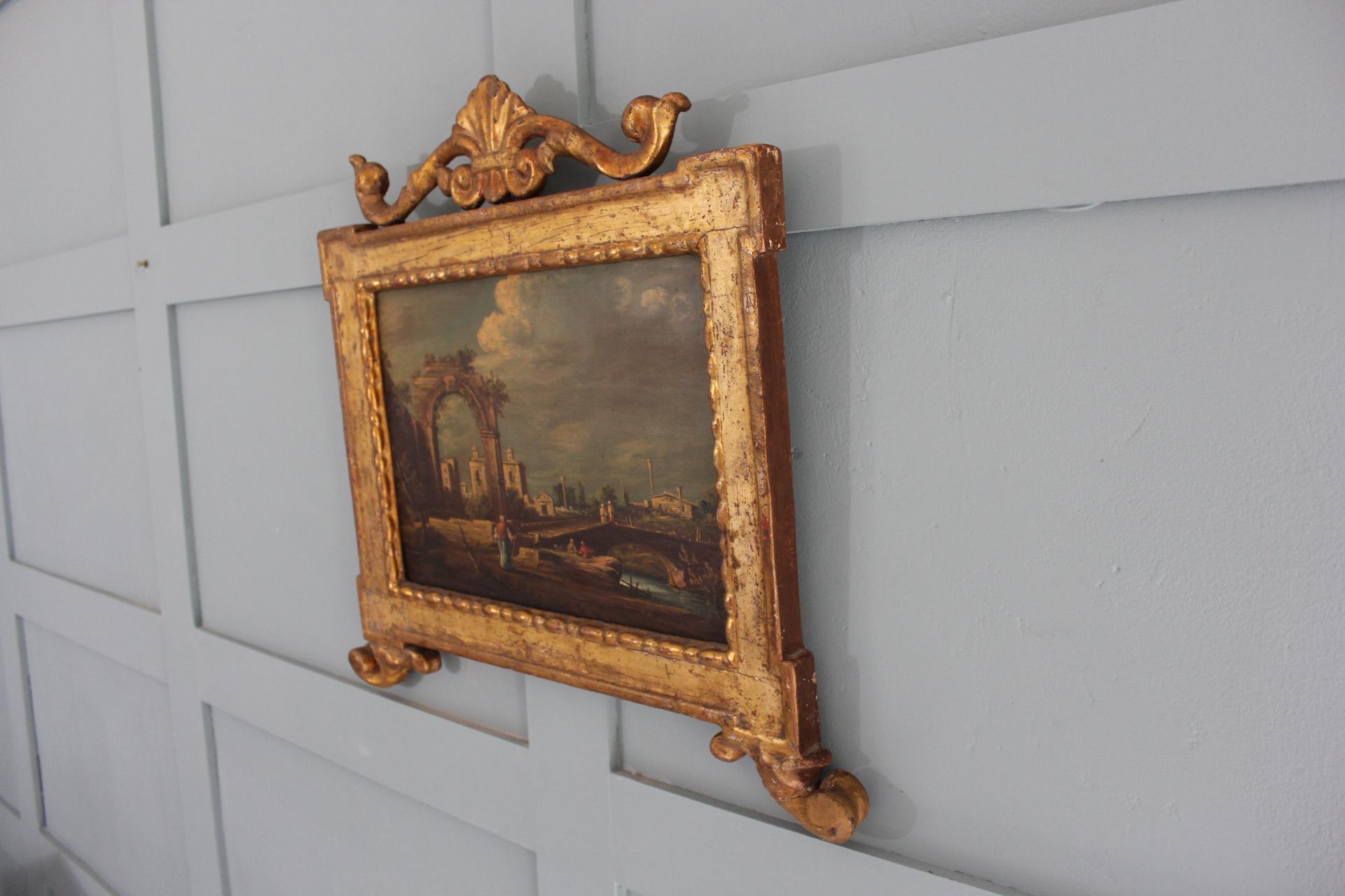 Antique Venetian capriccio oil painting For Sale 4