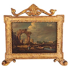 Antiguo óleo veneciano capriccio