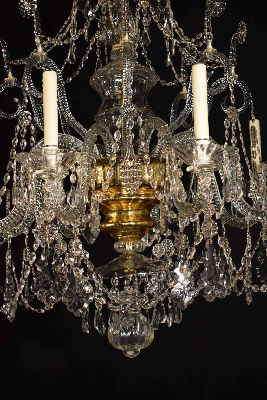 Glass Antique Venetian Chandelier For Sale